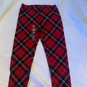 Ralph Lauren Polo Plaid Leggings Girls 6X. NWT